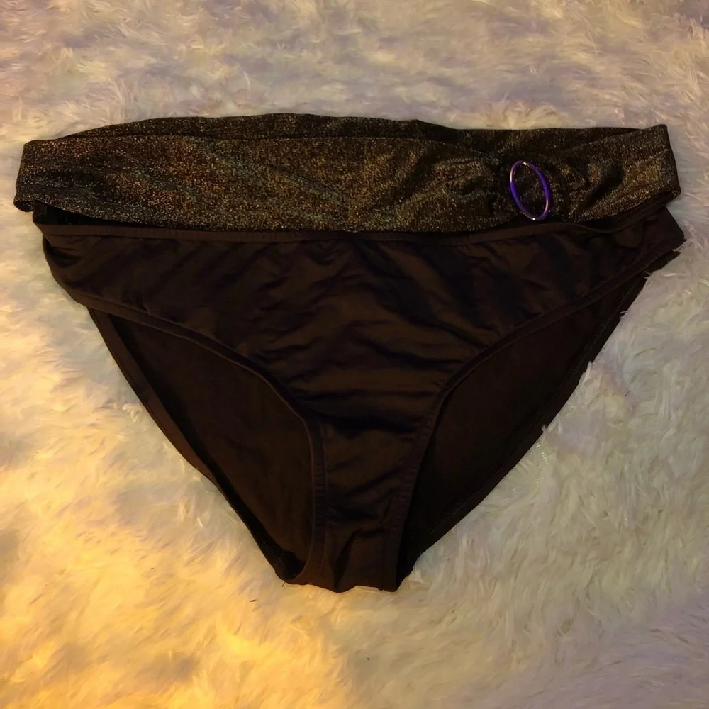 VENUS Brown Bikini Bottom with Glittery Band size 16